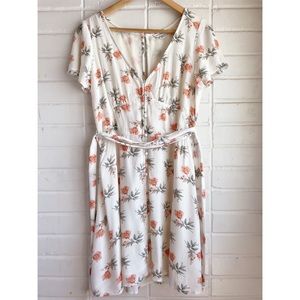 American Eagle Outfitters White Flora1l Mini Dress